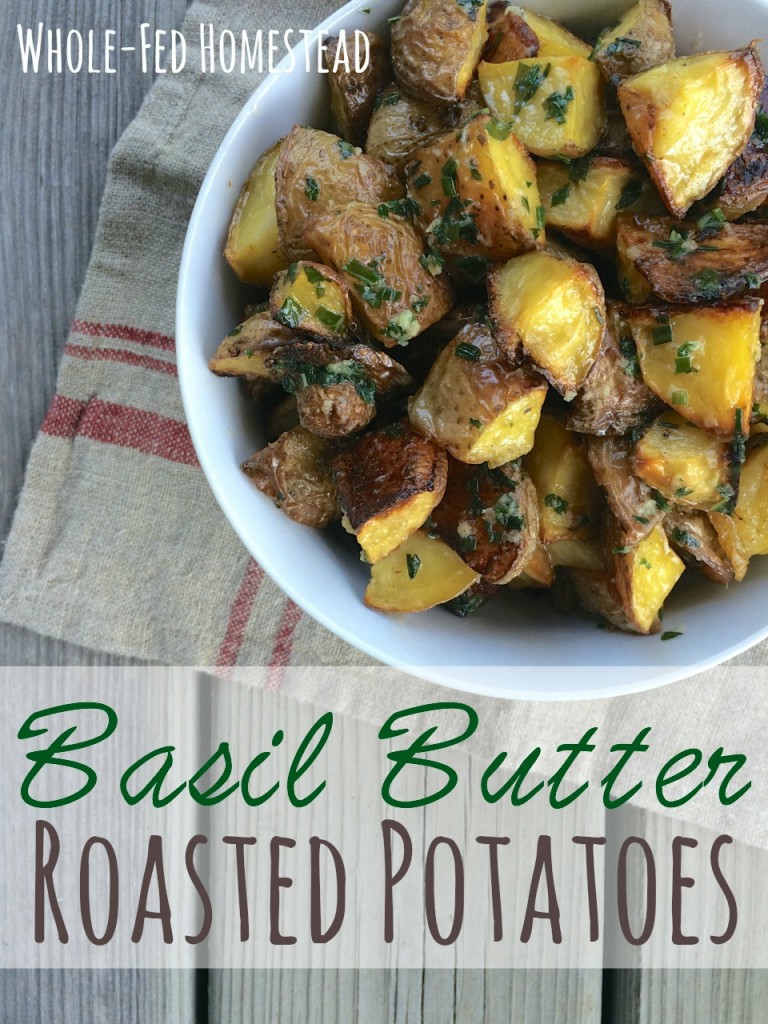 Basil Butter Roasted Potatoes Feature